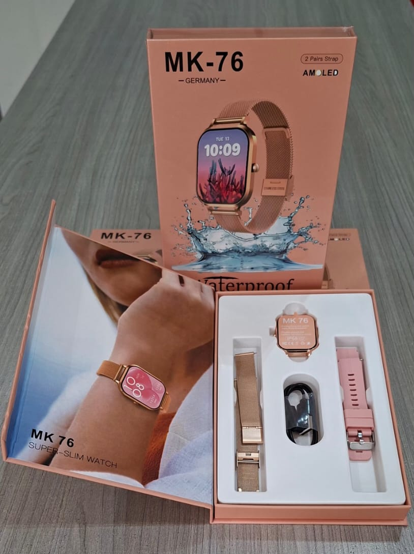 MK-76 AMOLED Smart Watch – AMOLED Display, Bluetooth Calling & Health Monitoring